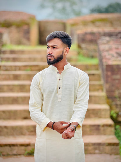 কুমিল্লার অরিজিনাল খাদী কাপড়ে তৈরি প্রিমিয়াম পাঞ্জাবি– White-Black-Cream Edition