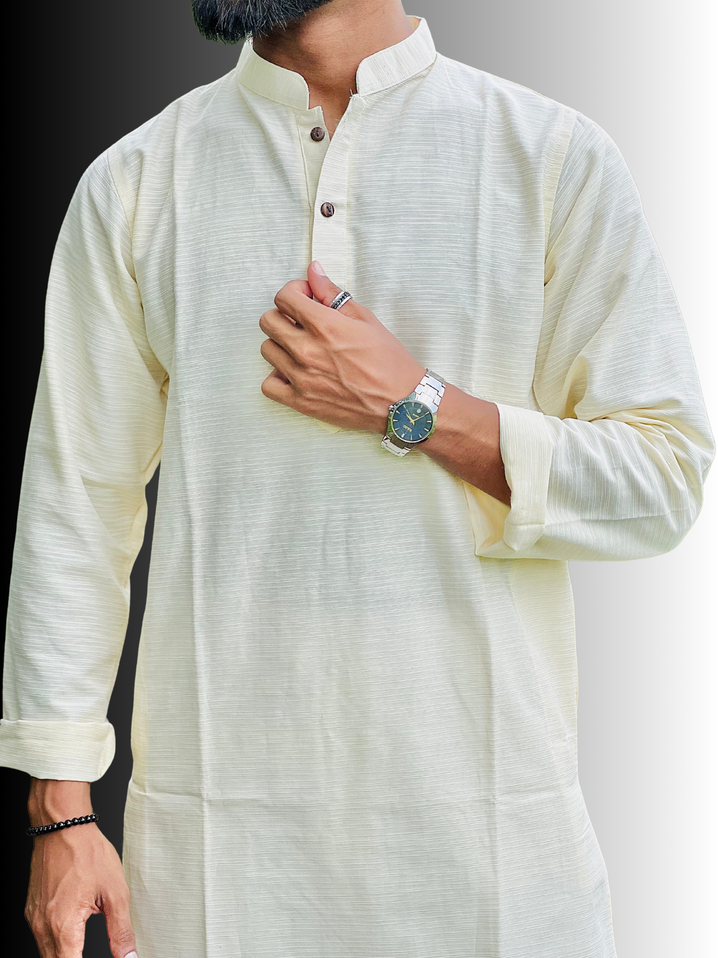 কুমিল্লার অরিজিনাল খাদী কাপড়ে তৈরি প্রিমিয়াম পাঞ্জাবি– White-Black-Cream Edition